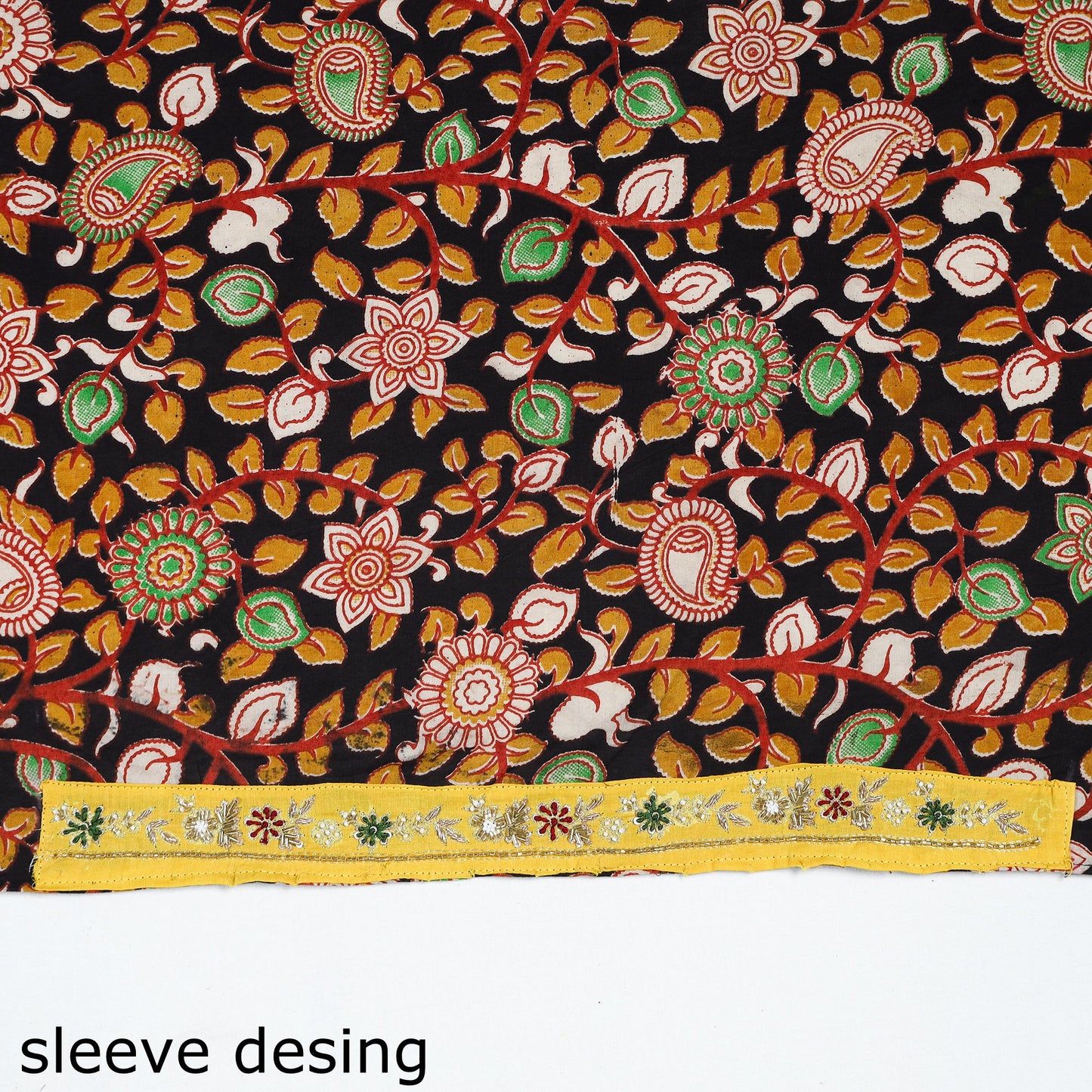 Black - zardozi hand embroidered kalamkari cotton blouse