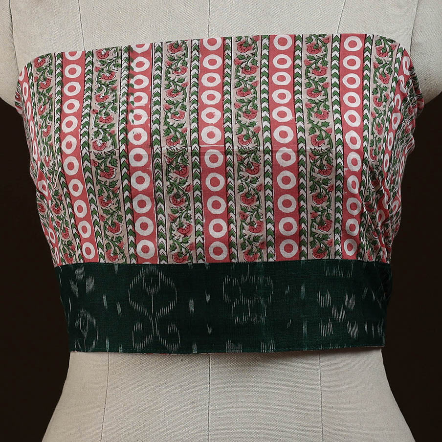 Block print cotton sanganeri blouse piece 05 - handcrafted