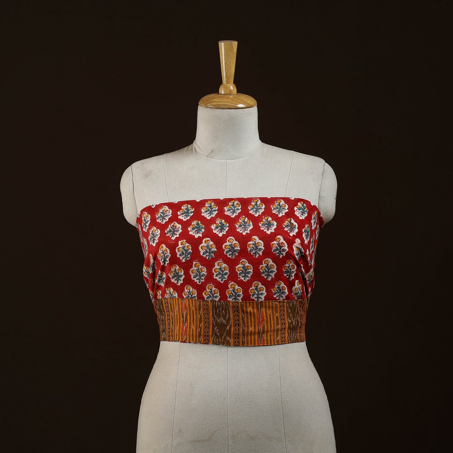 Block print cotton sanganeri blouse piece 15 - handcrafted