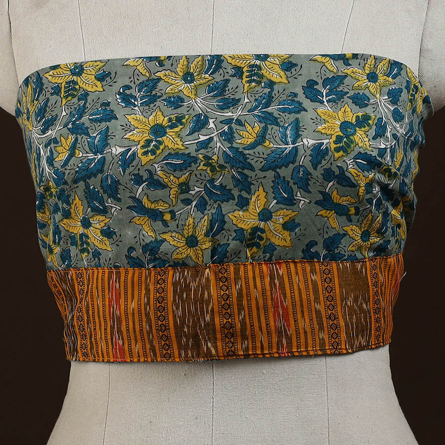 Block print cotton sanganeri blouse piece 26 - handcrafted