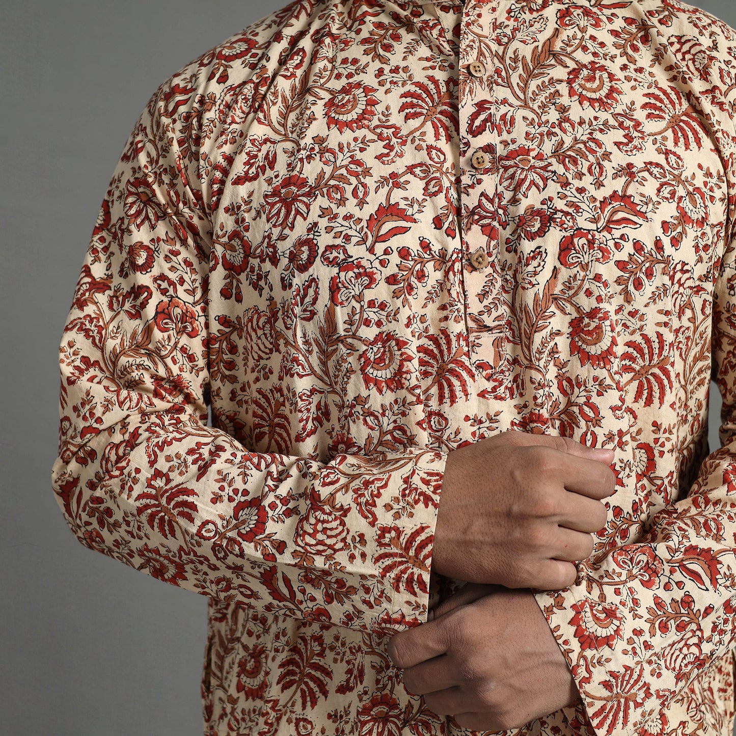 Block print cotton sanganeri kurta for men (long) 18