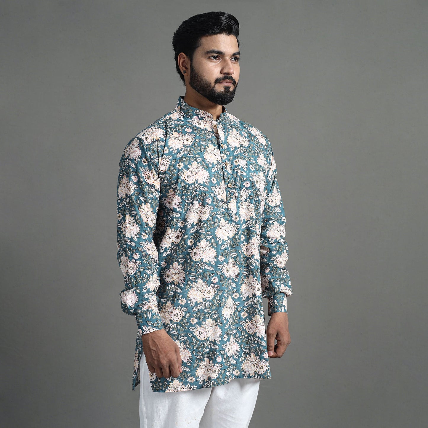 Shop Sanganeri Kurta for Men - Elegant Block Print Design