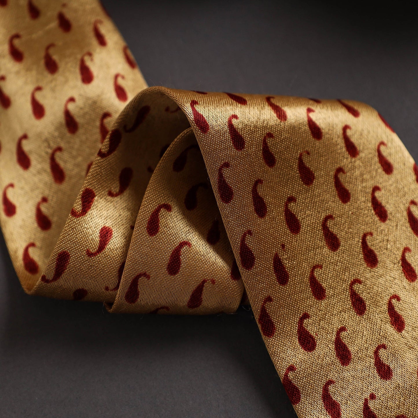 Block Printed Mashru Silk Handmade Necktie for Men