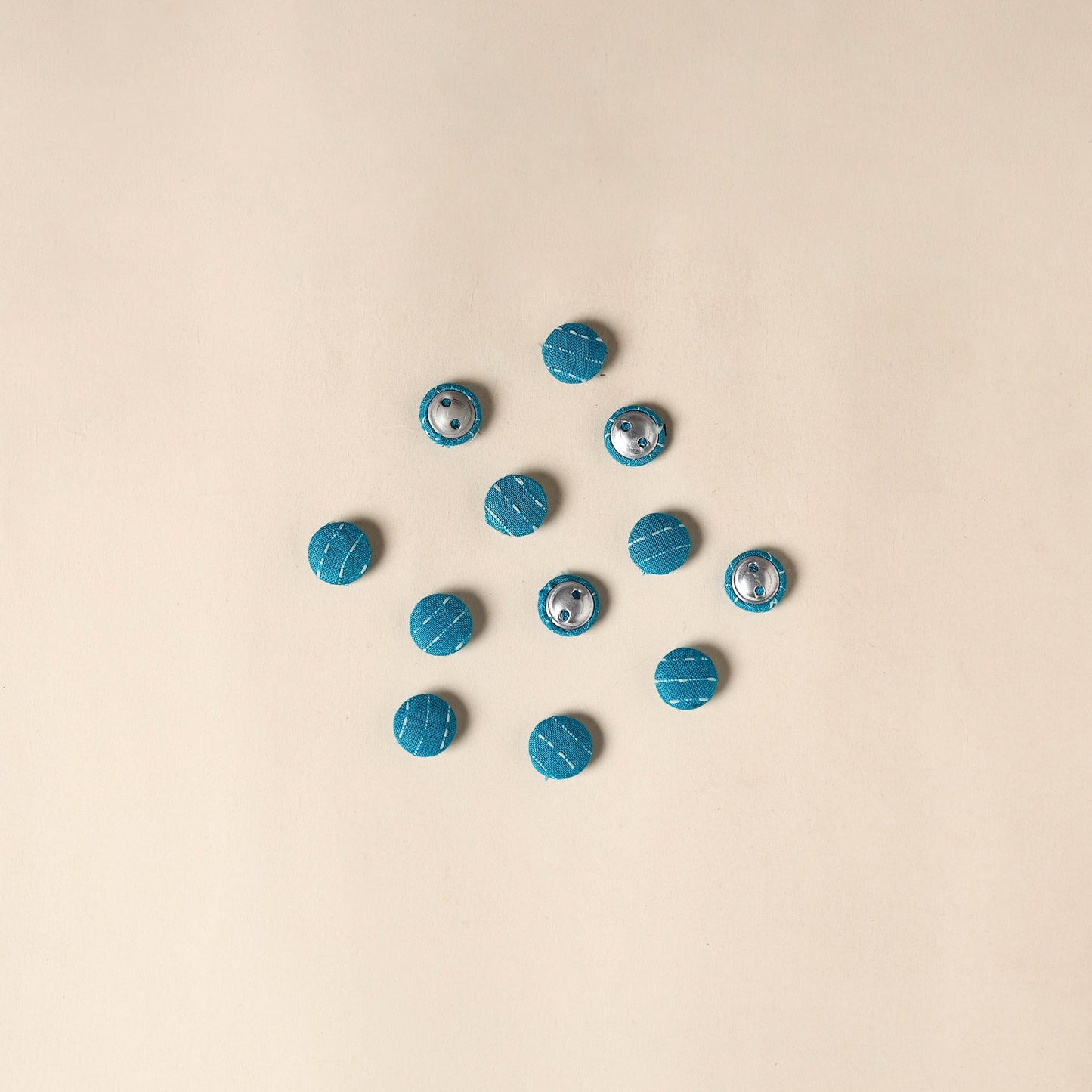 Blue Handmade Fabric Button Small at iTokri