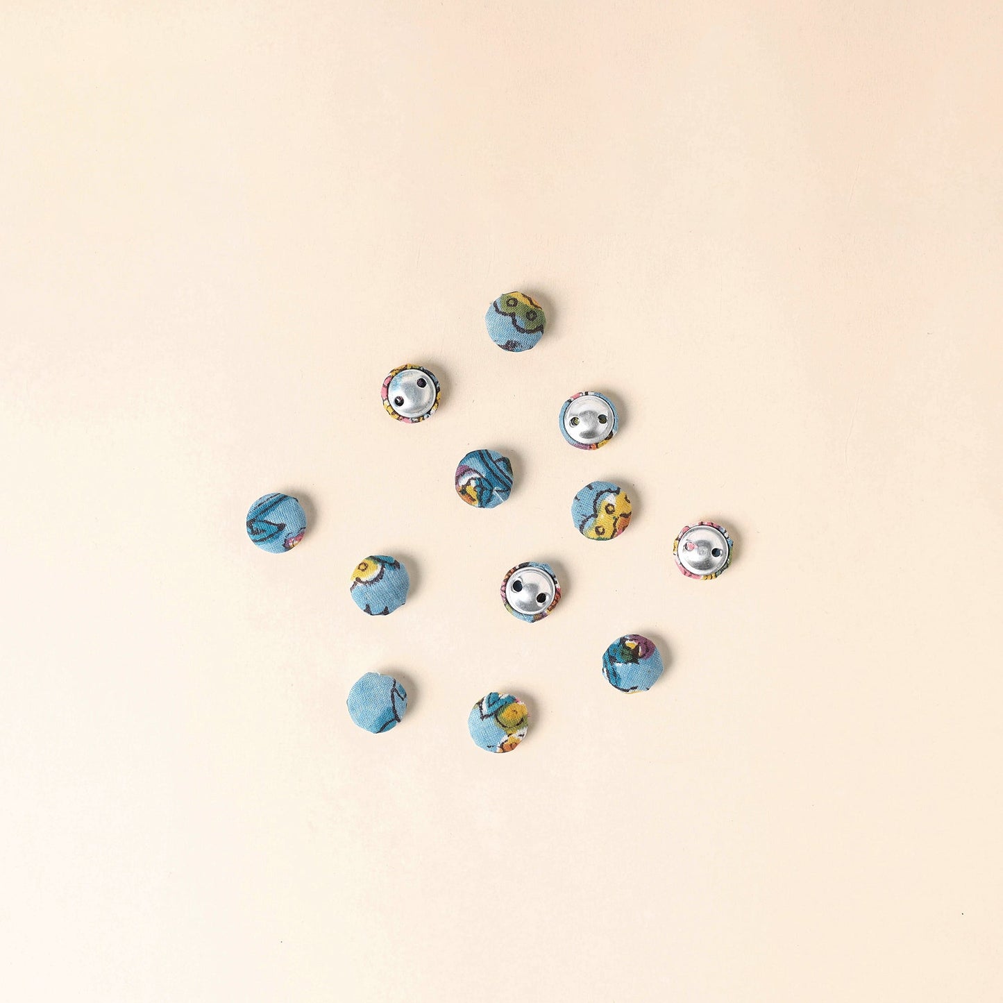 Blue Handmade Fabric Button Small at iTokri