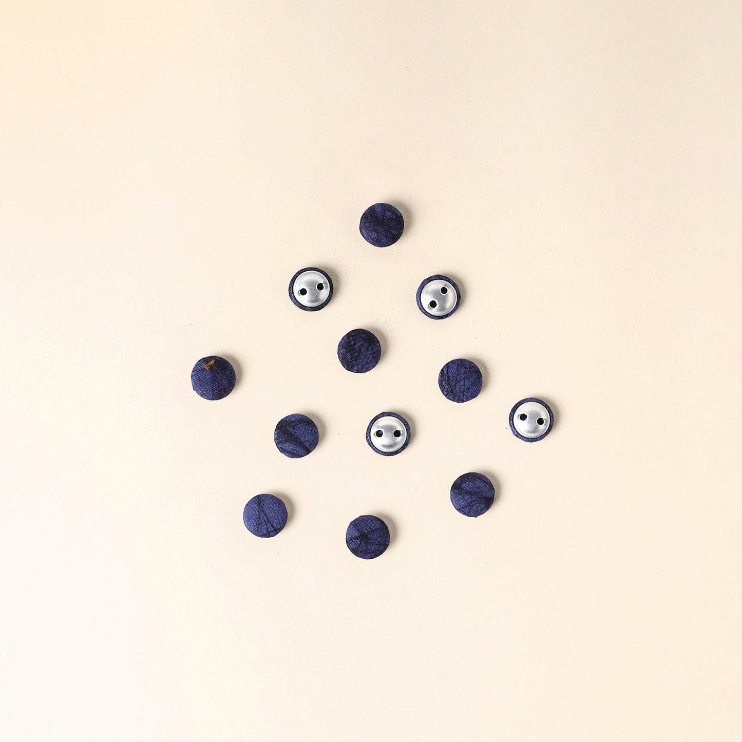 Blue Handmade Fabric Button Small at iTokri