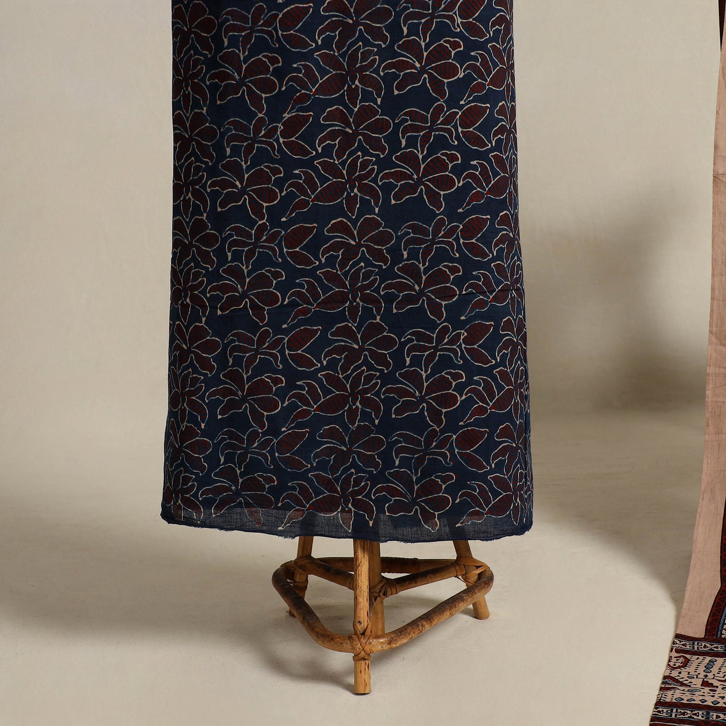 Blue 2pc Block Print Natural Dyed Ajrakh Dress Material