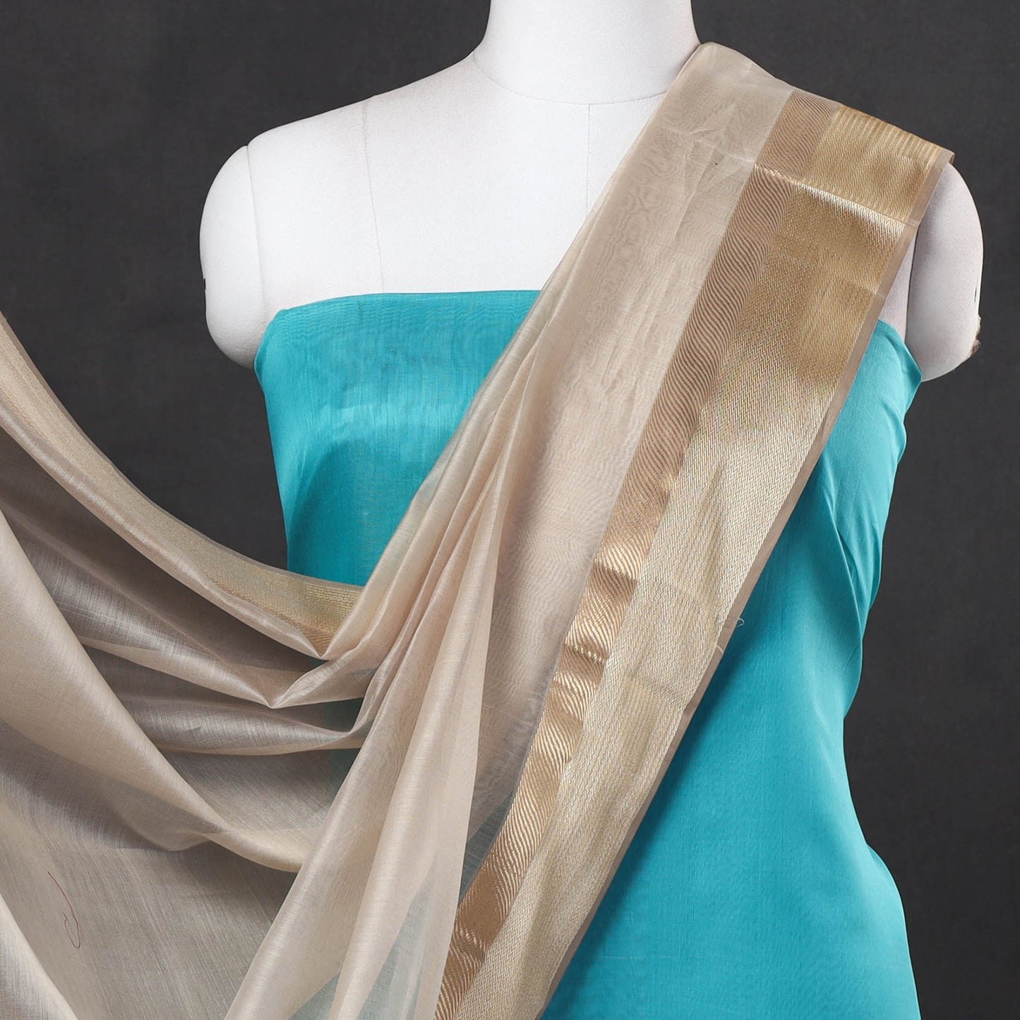 2pc Handloom Silk Cotton Maheshwari Dress Material