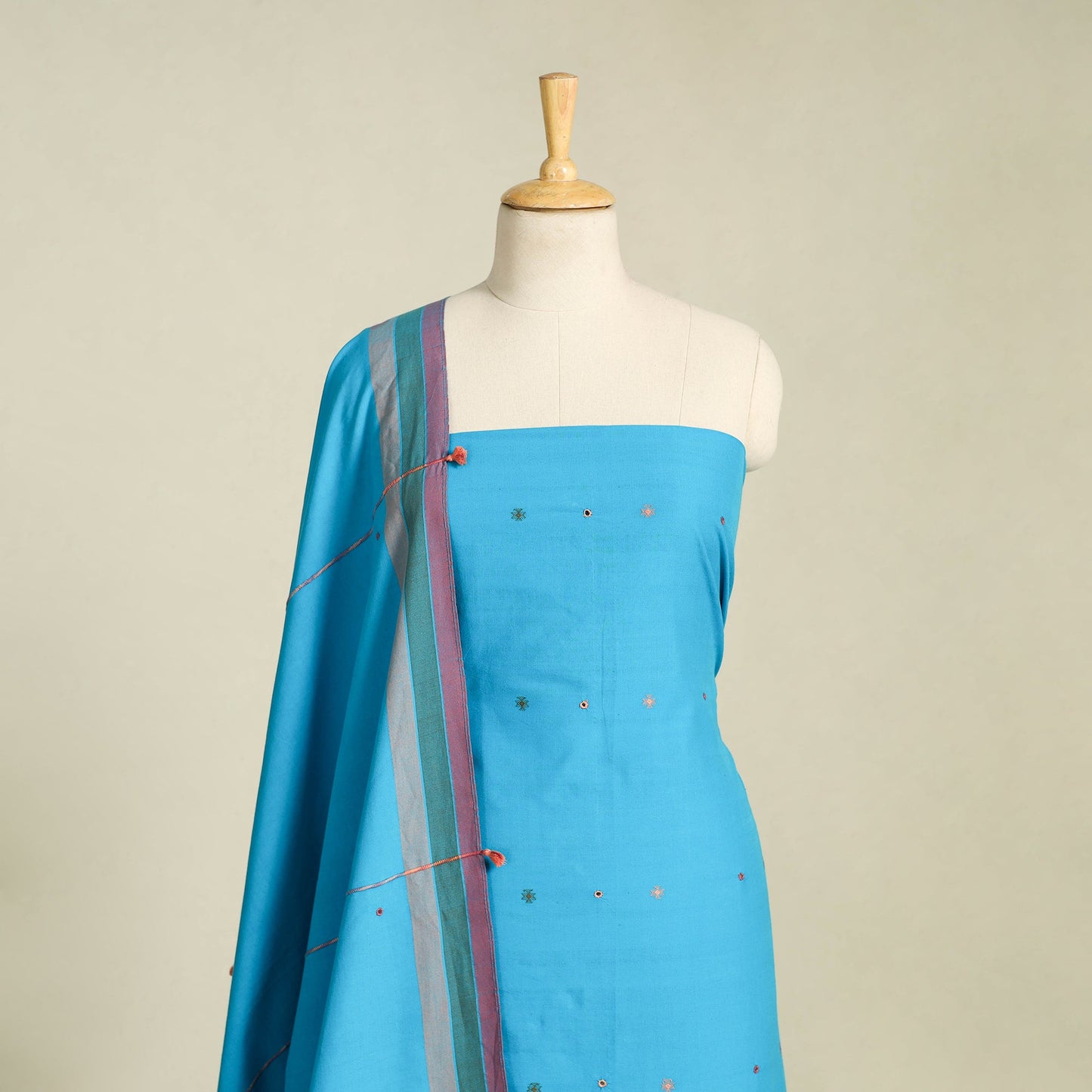 3pc Handloom Fine Cotton Kutch Bhujodi Dress Material