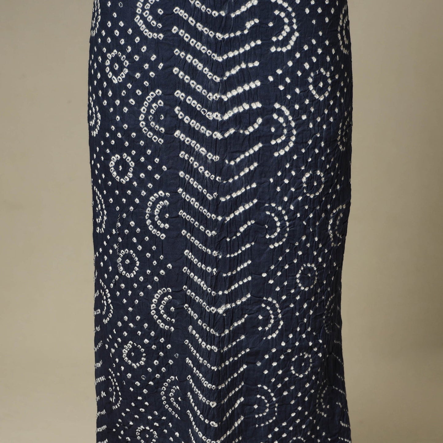 Blue - 3pc kutch tie-dye satin cotton unstitched bandhani