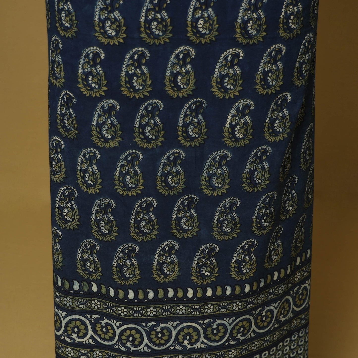 Blue - 3pc natural dyed cotton unstitched dress material 08