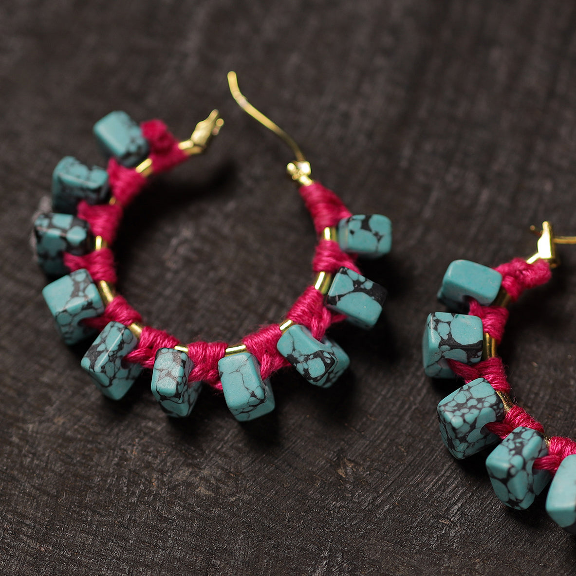 Buy Afreen Handmade Thread & Stone Work Earrings 09 Online at iTokri.com