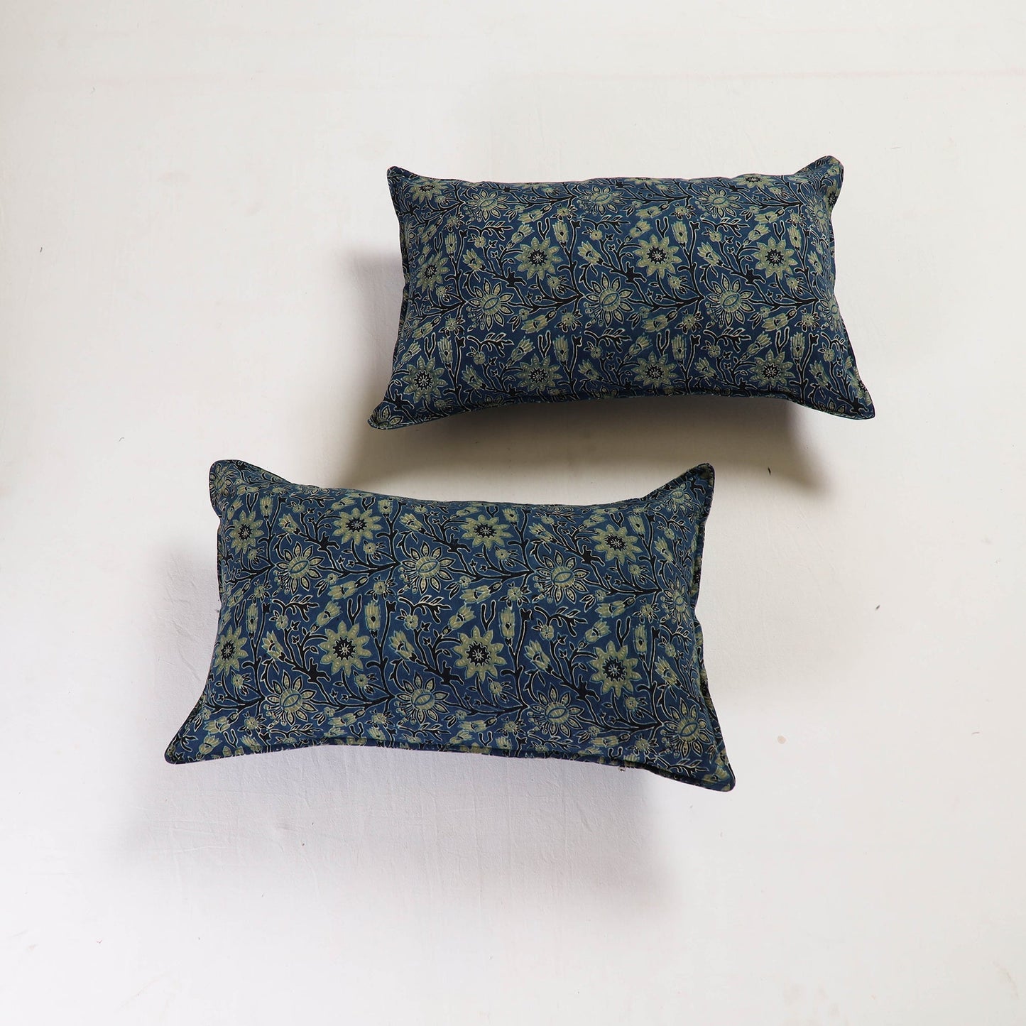 Blue - pillow cover (set of 2) 04 - handcrafted