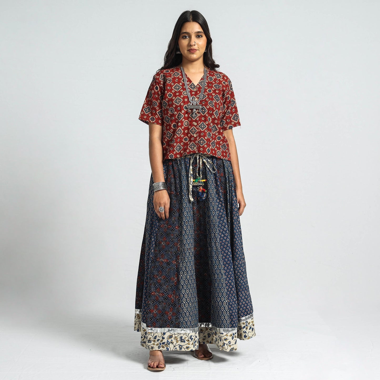 ajrakh long skirt