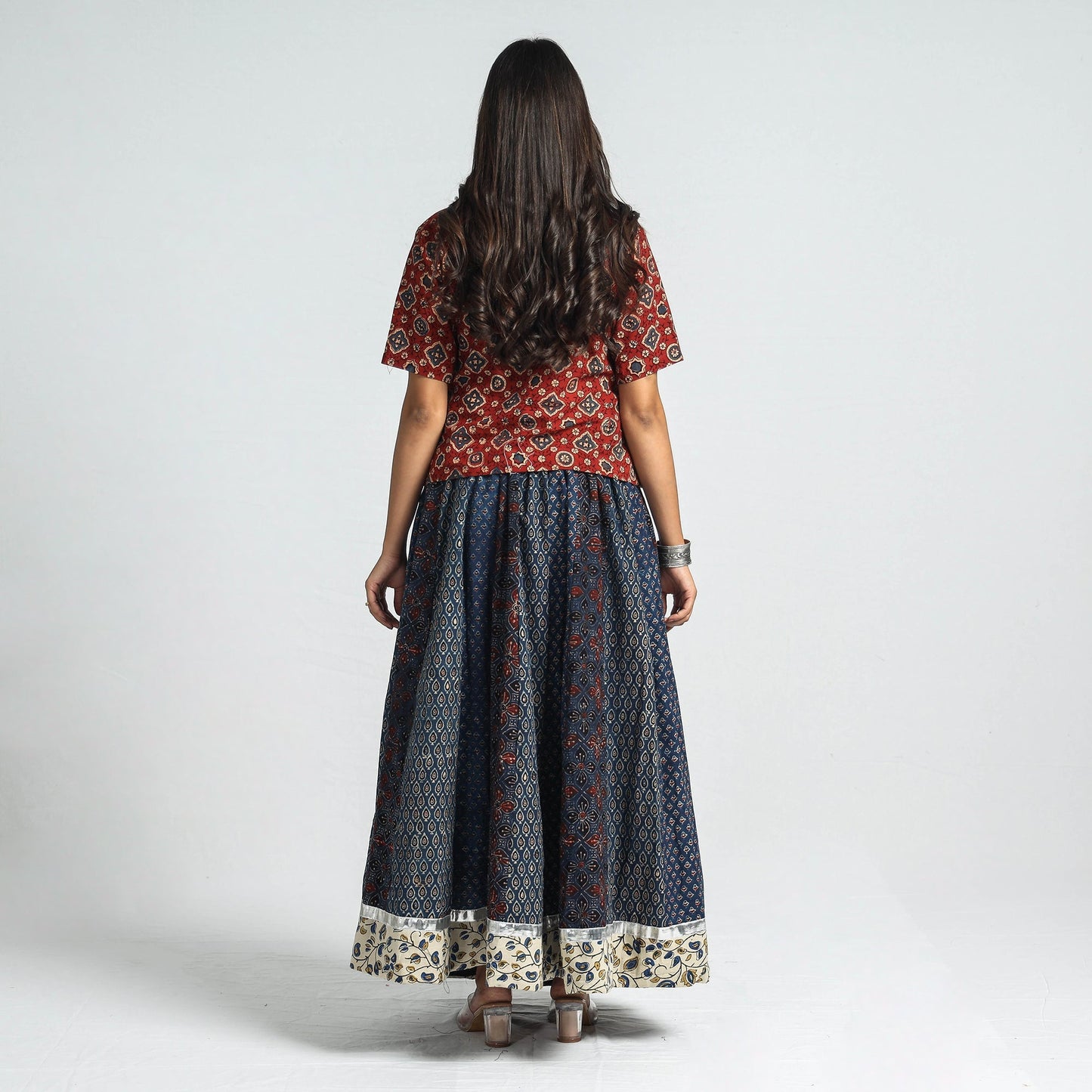 ajrakh long skirt