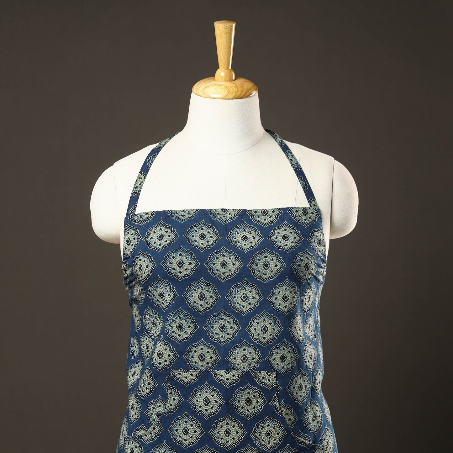 Ajrakh Print Cotton Apron with Pocket 32