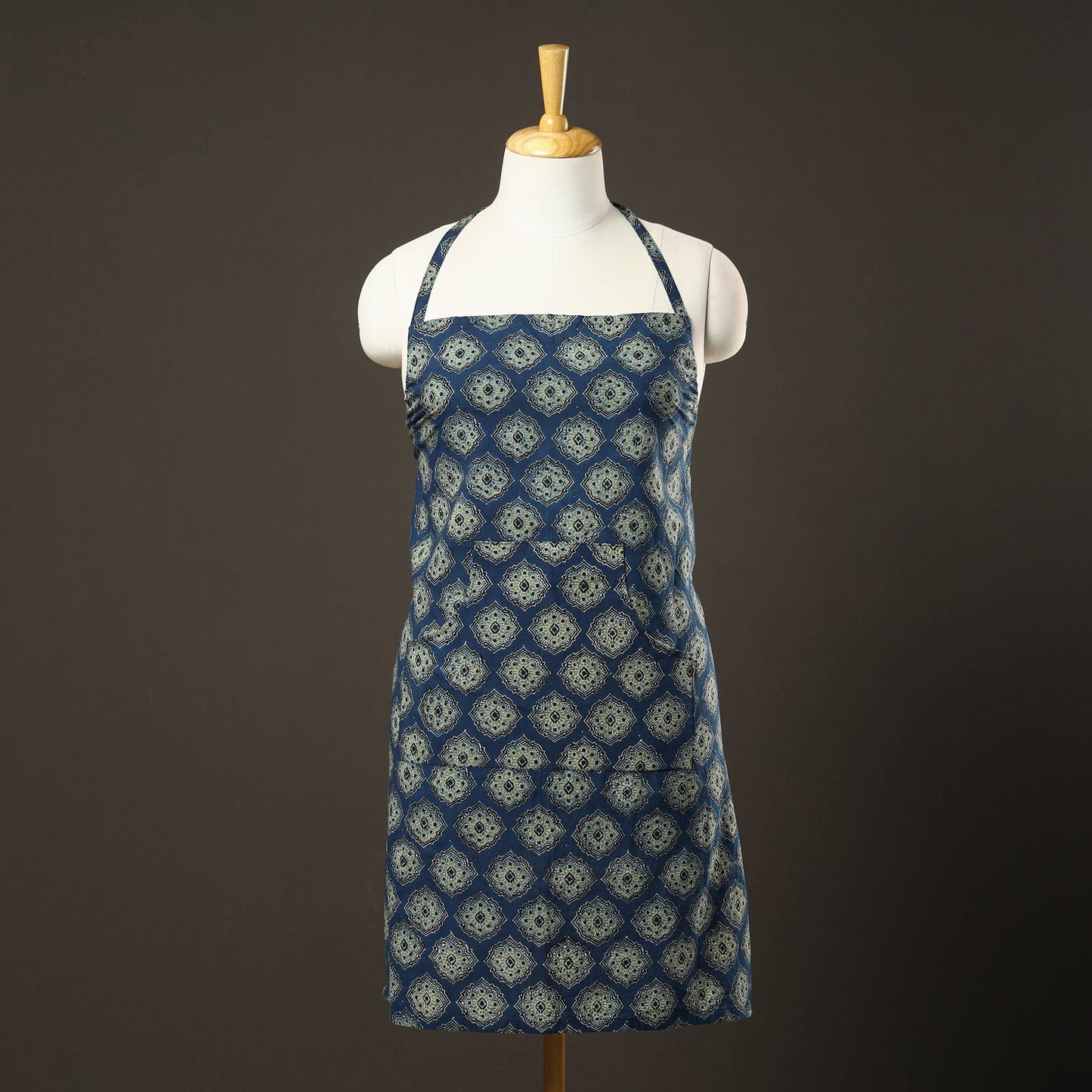 Ajrakh Print Cotton Apron with Pocket 32