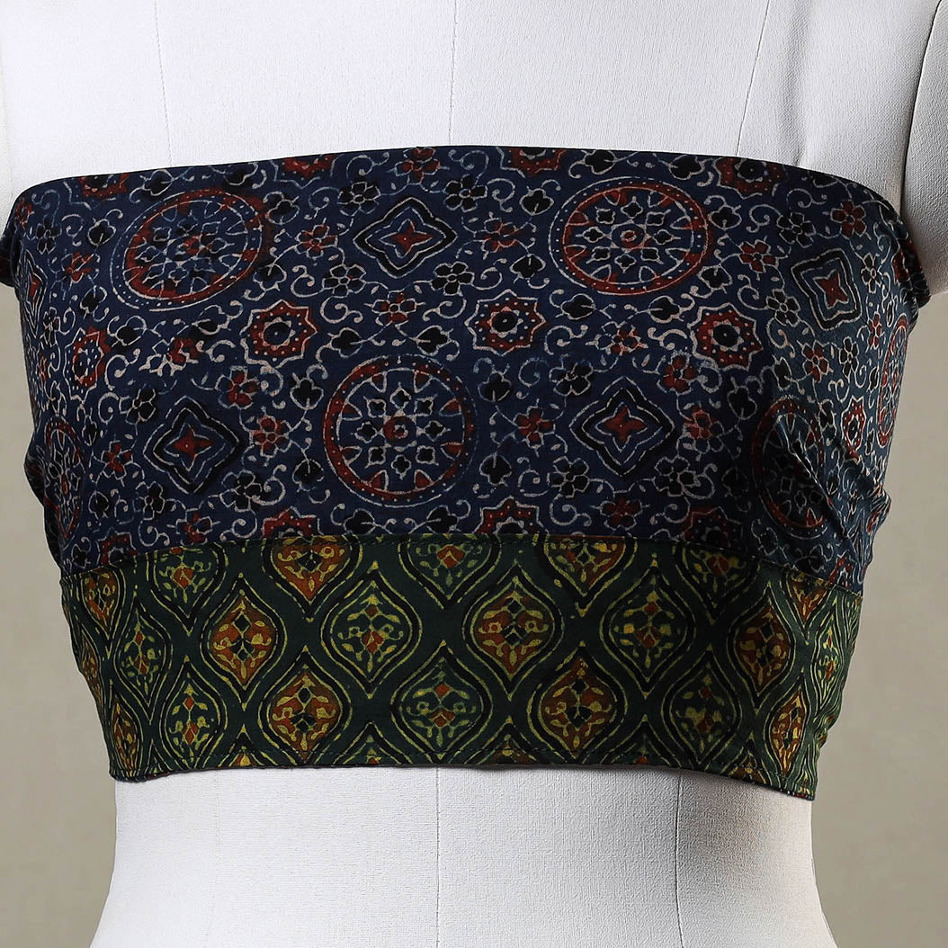Buy Ajrakh Block Printed Cotton Blouse Piece