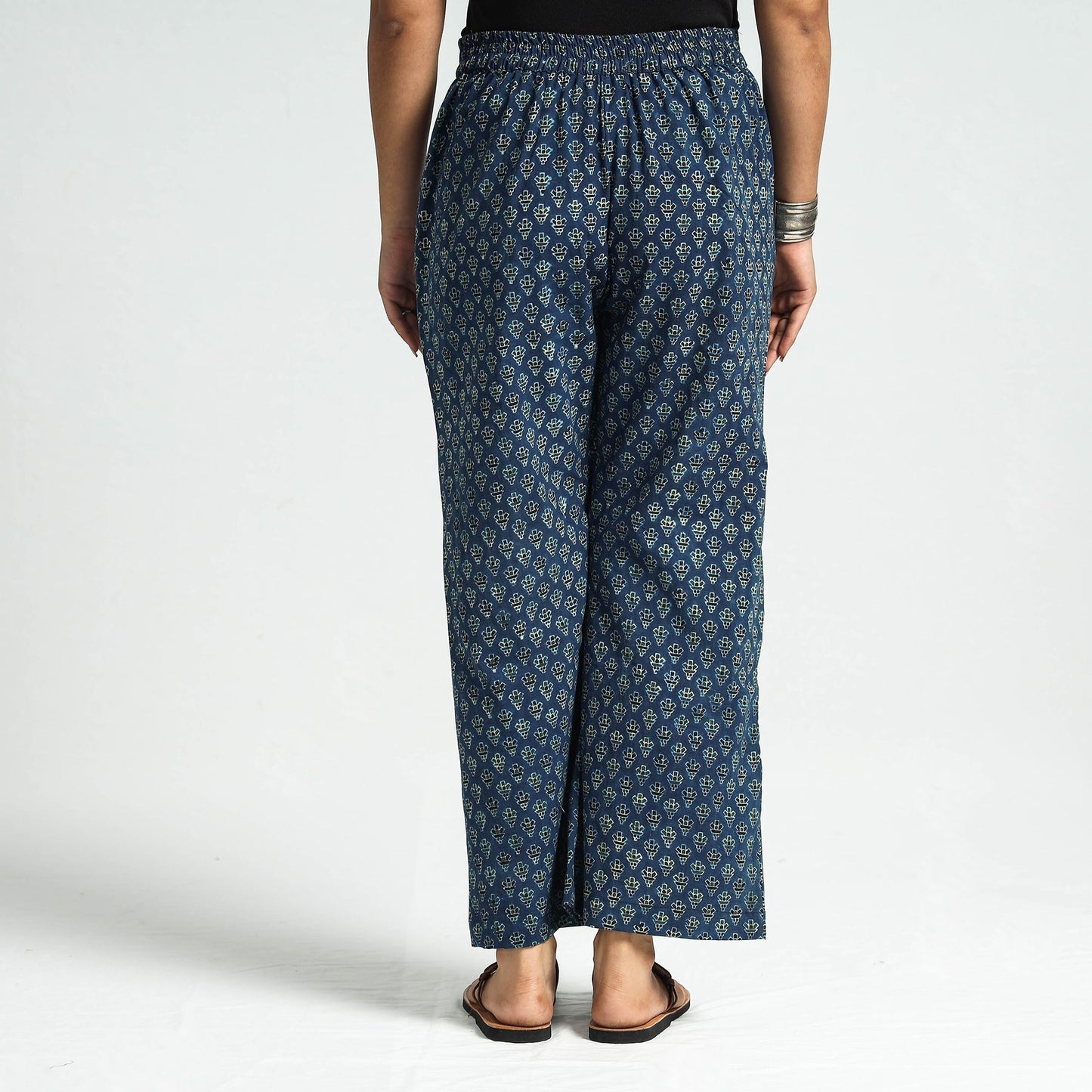 Buy Ajrakh Block Printed Cotton Elasticated Pant Online at iTokri.com