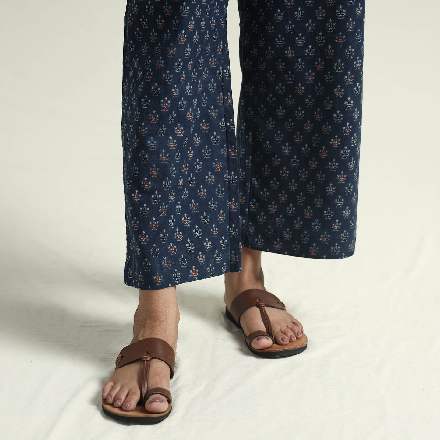 Buy Ajrakh Block Printed Cotton Kurta with Palazzo Set Online at iTokri.com