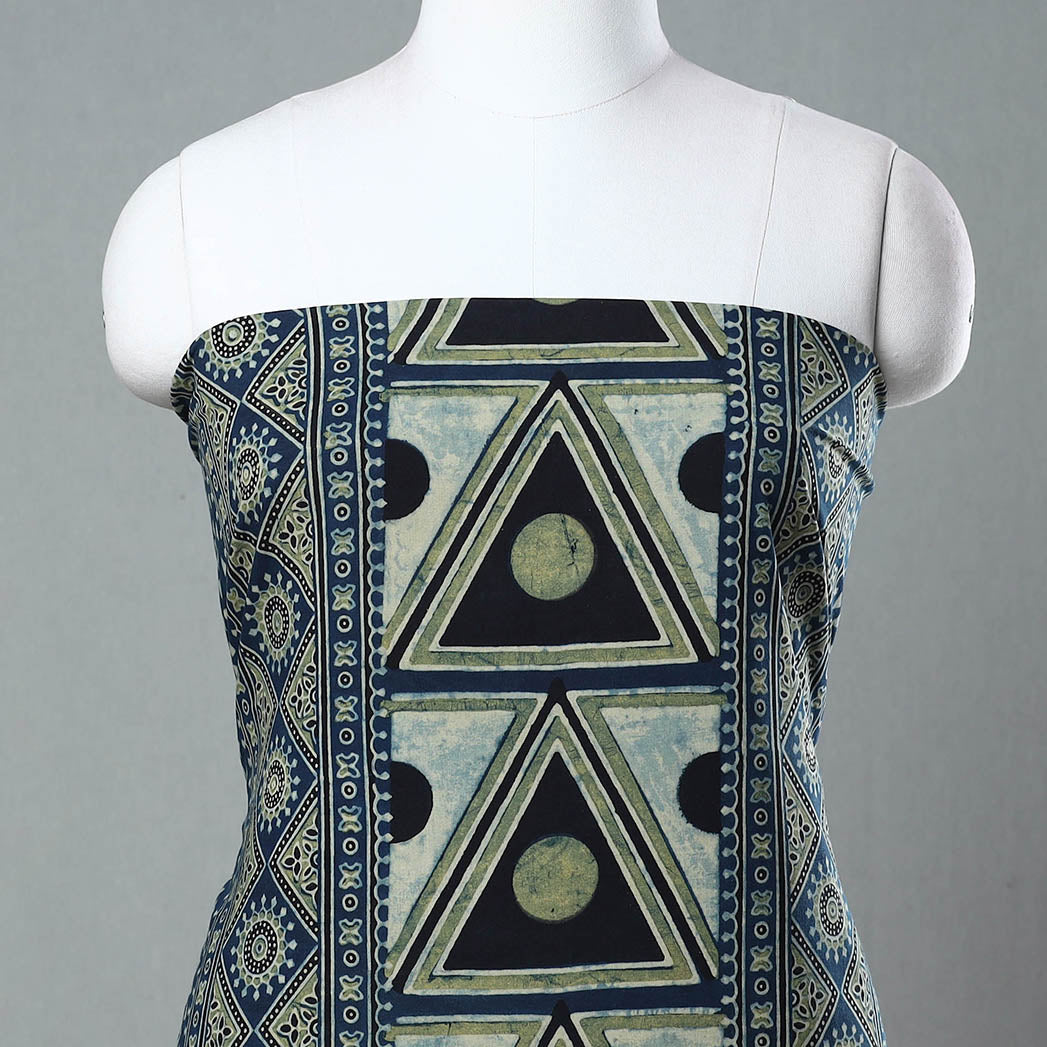 Buy Ajrakh Block Printed Cotton Kurta Material - 3 meter Online at iTokri.com