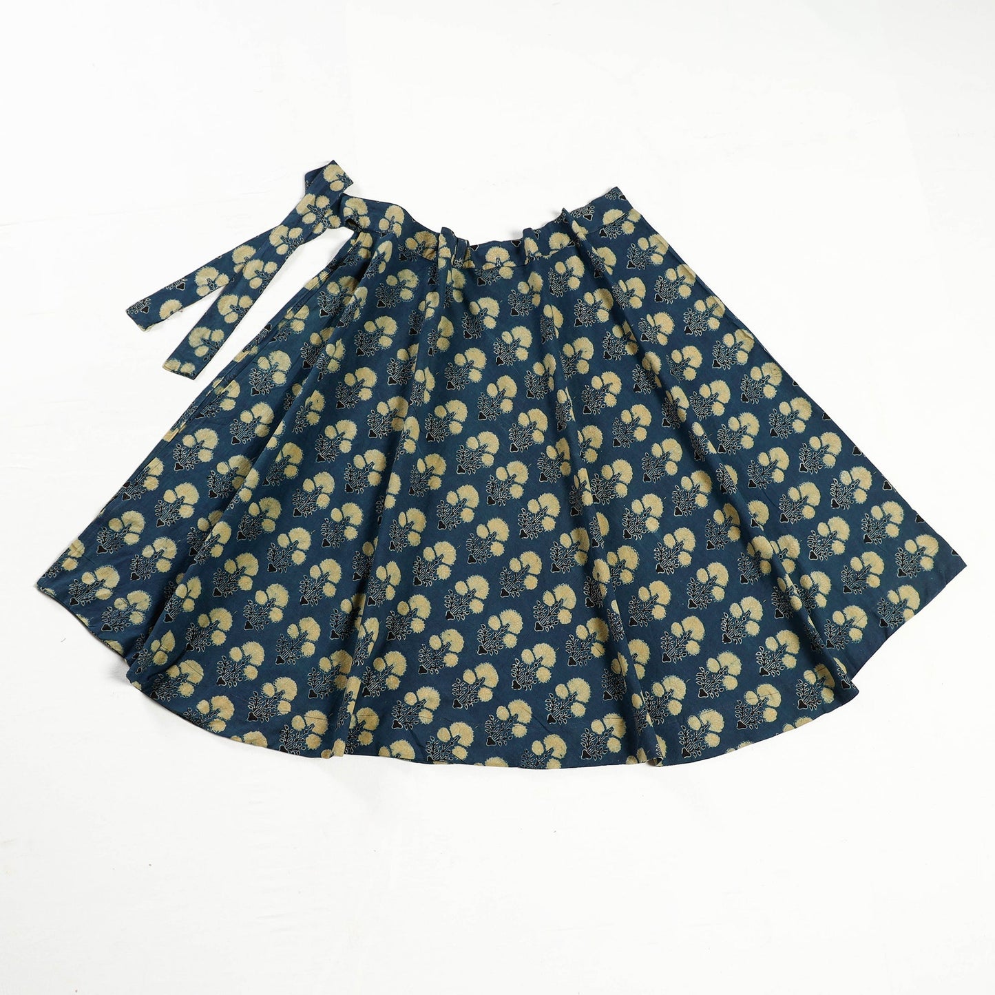 Ajrakh Block Printed Cotton Wrap Around Skirt Online l iTokri.com