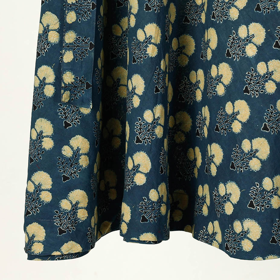 Ajrakh Block Printed Cotton Wrap Around Skirt Online l iTokri.com