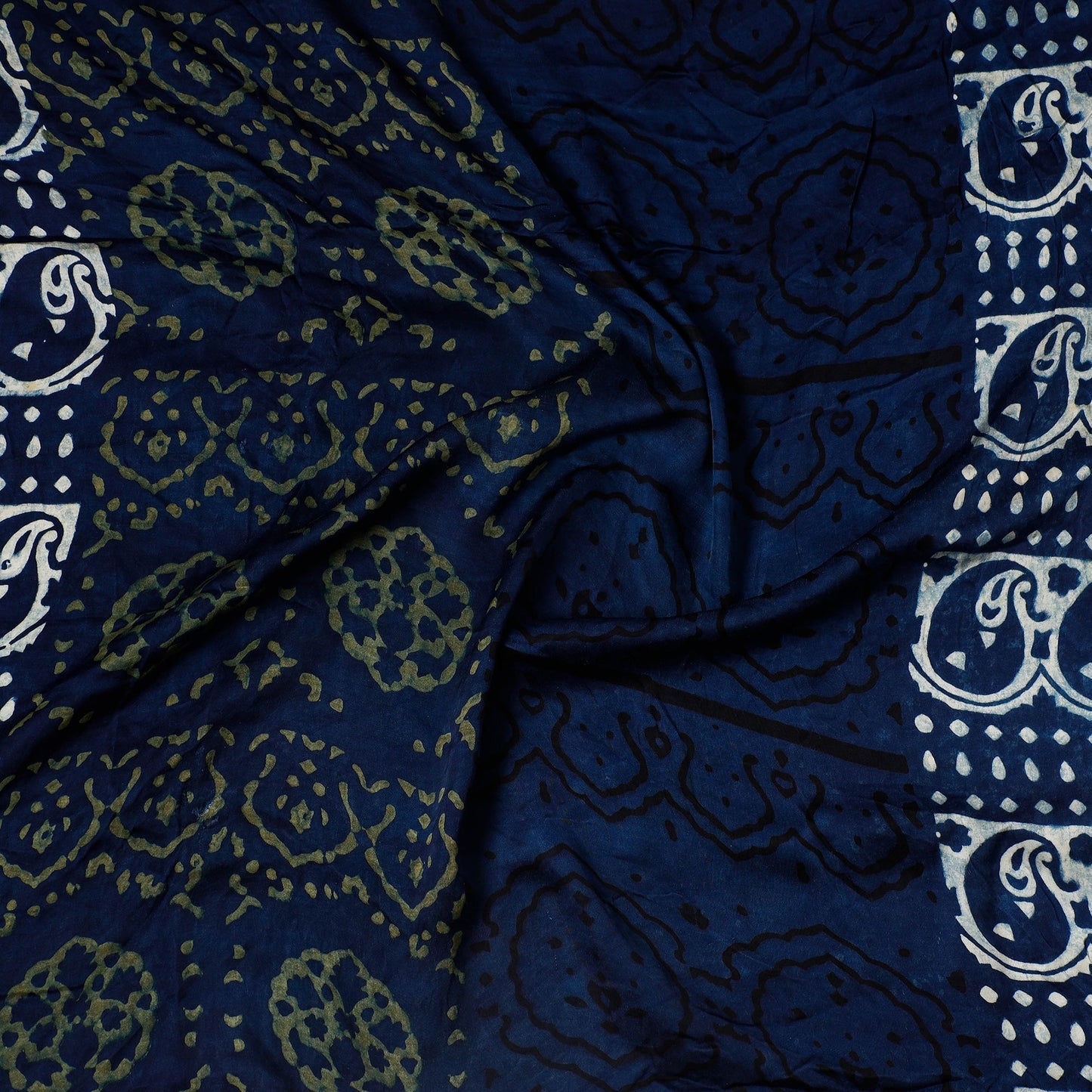 Ajrakh Block Printed Modal Silk Precut fabric