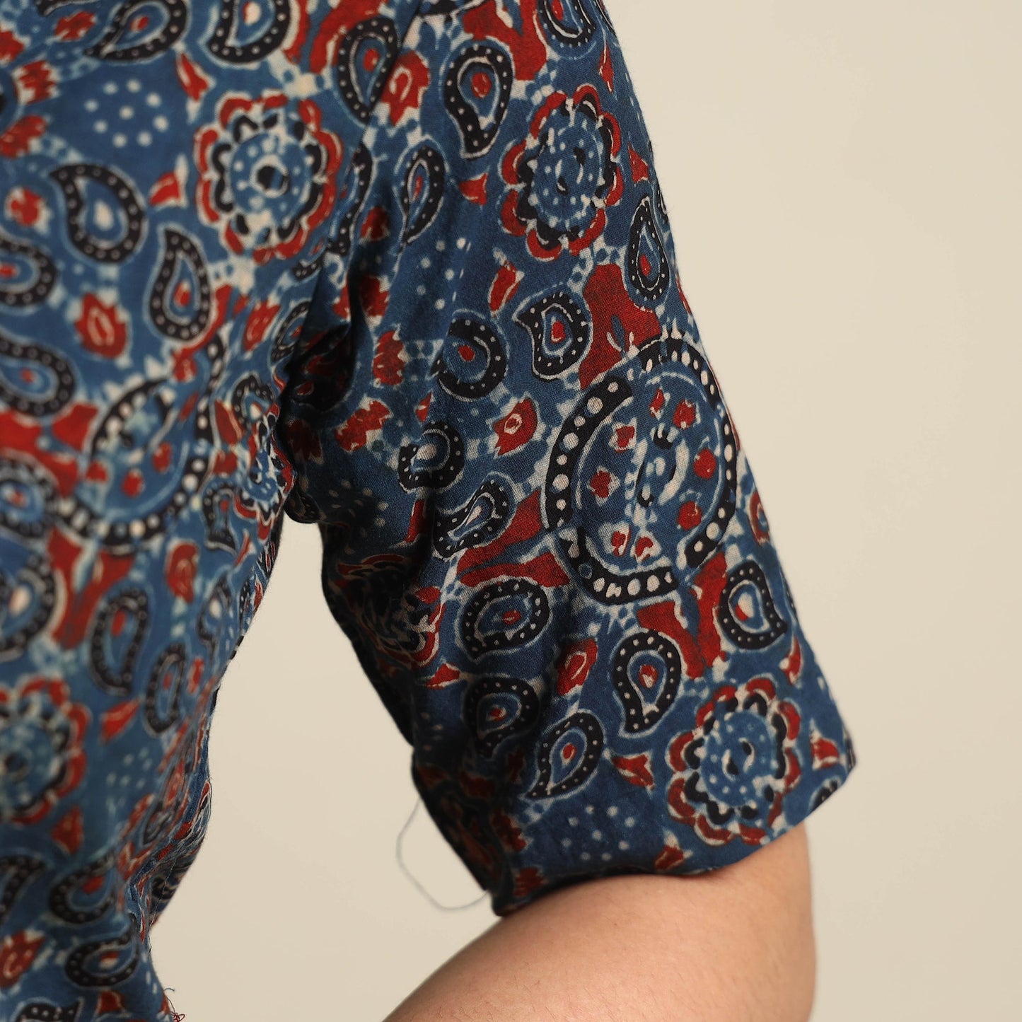 Printed cotton stitched blouse - handcrafted