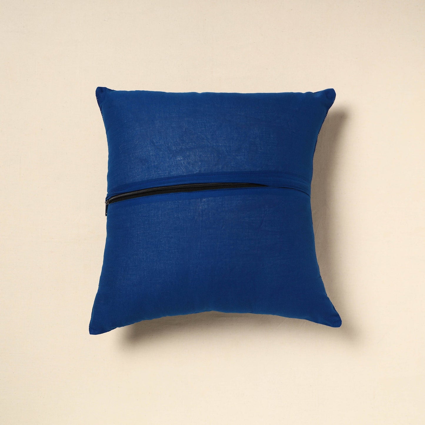 Blue - patch ikat cushion cover 17 - handcrafted