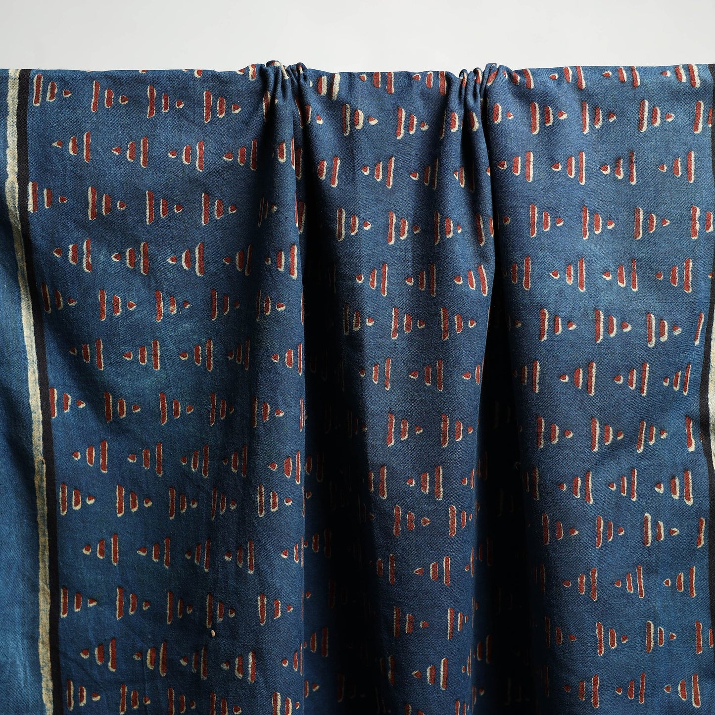 Blue Akola Block Print Pure Handloom Cotton Towel