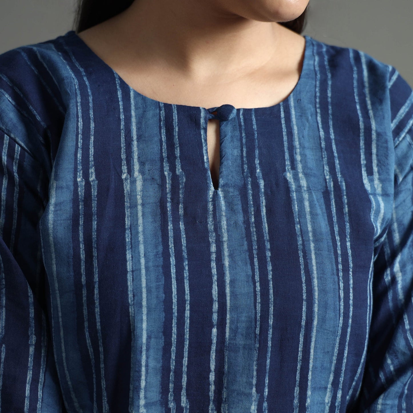 Akola Block Printed Cotton Long Straight Kurta
