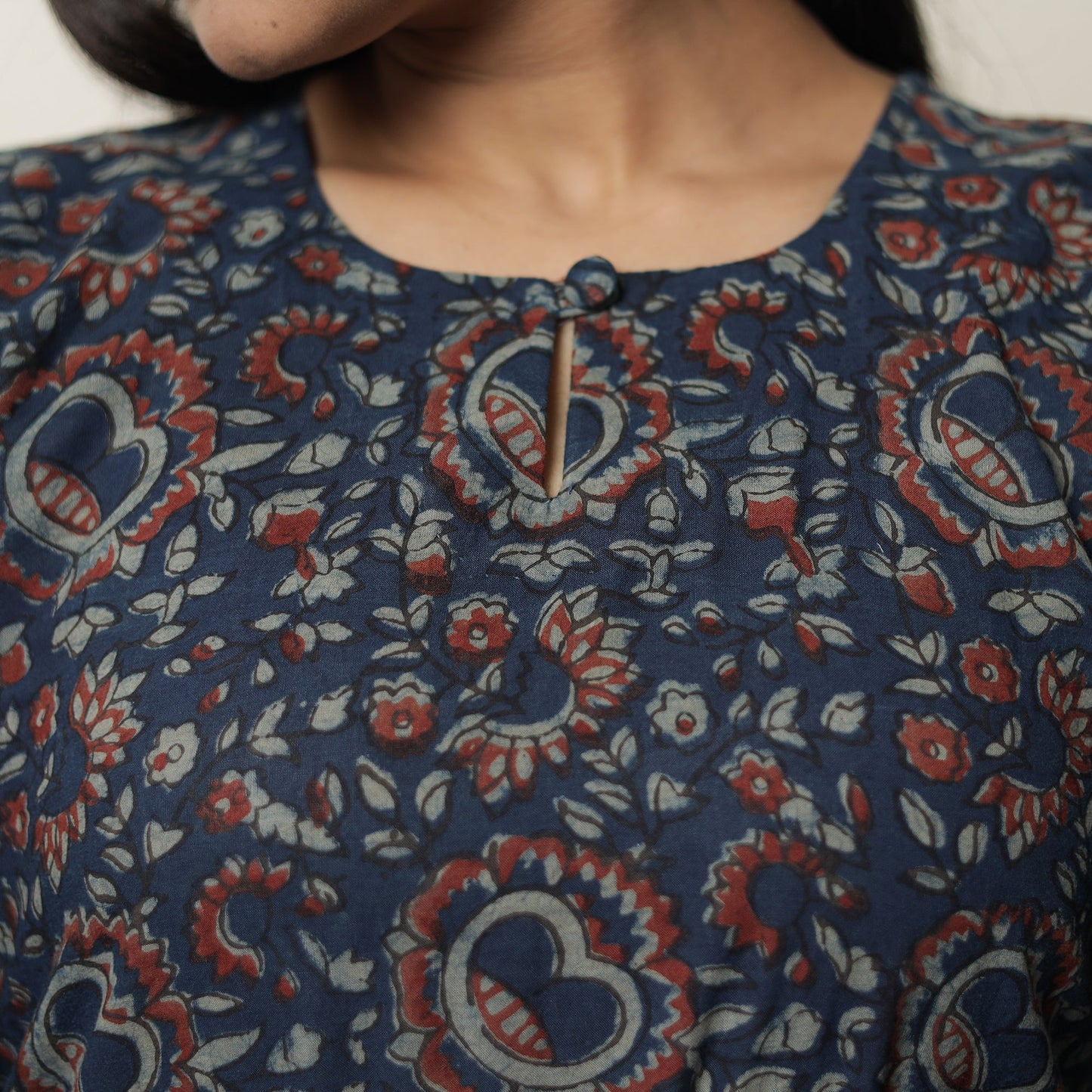 Akola Block Printed Cotton Straight Long Kurta