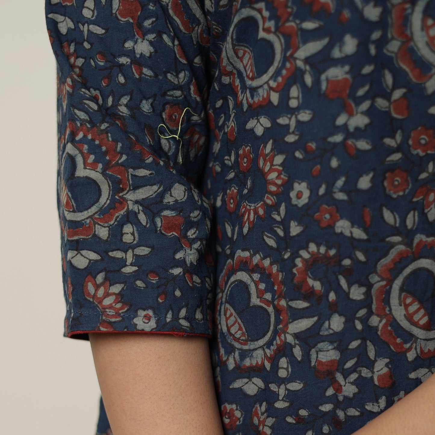 Akola Block Printed Cotton Straight Long Kurta