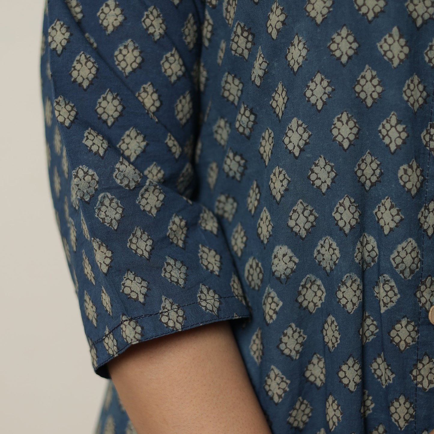 Akola Hand Block Printed Cotton Long A-Line Kurta 18 Online