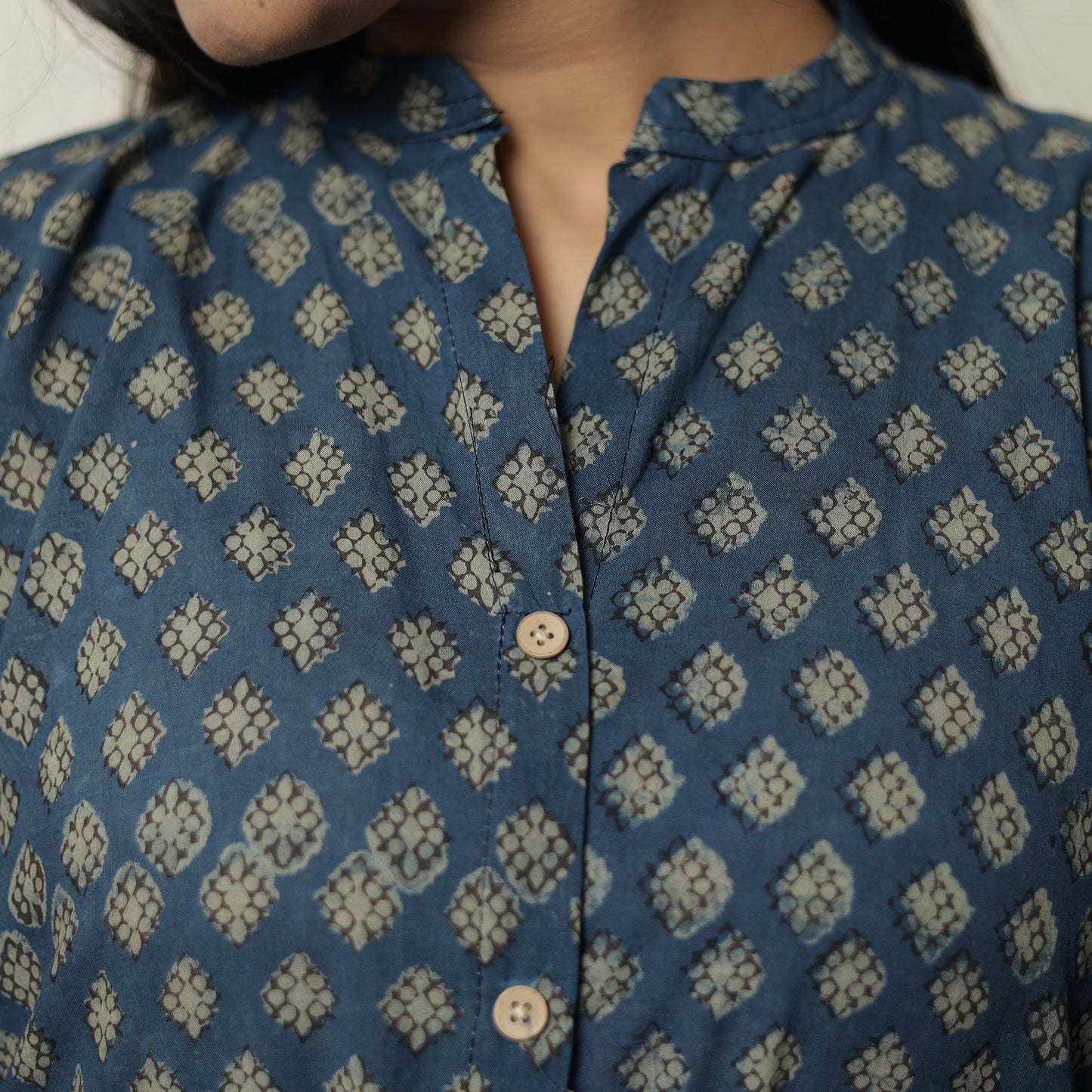 Akola Hand Block Printed Cotton Long A-Line Kurta 18 Online