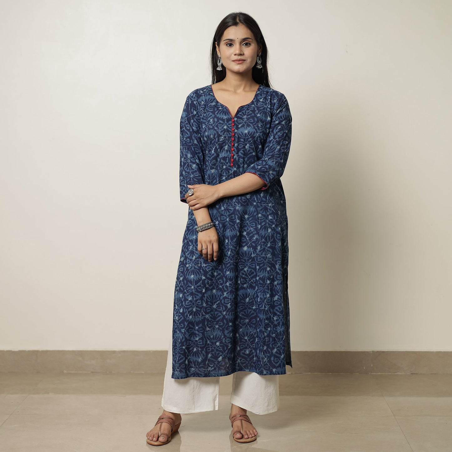 Buy Akola Hand Block Printed Cotton Straight Kurta 32 Online at iTokri.com