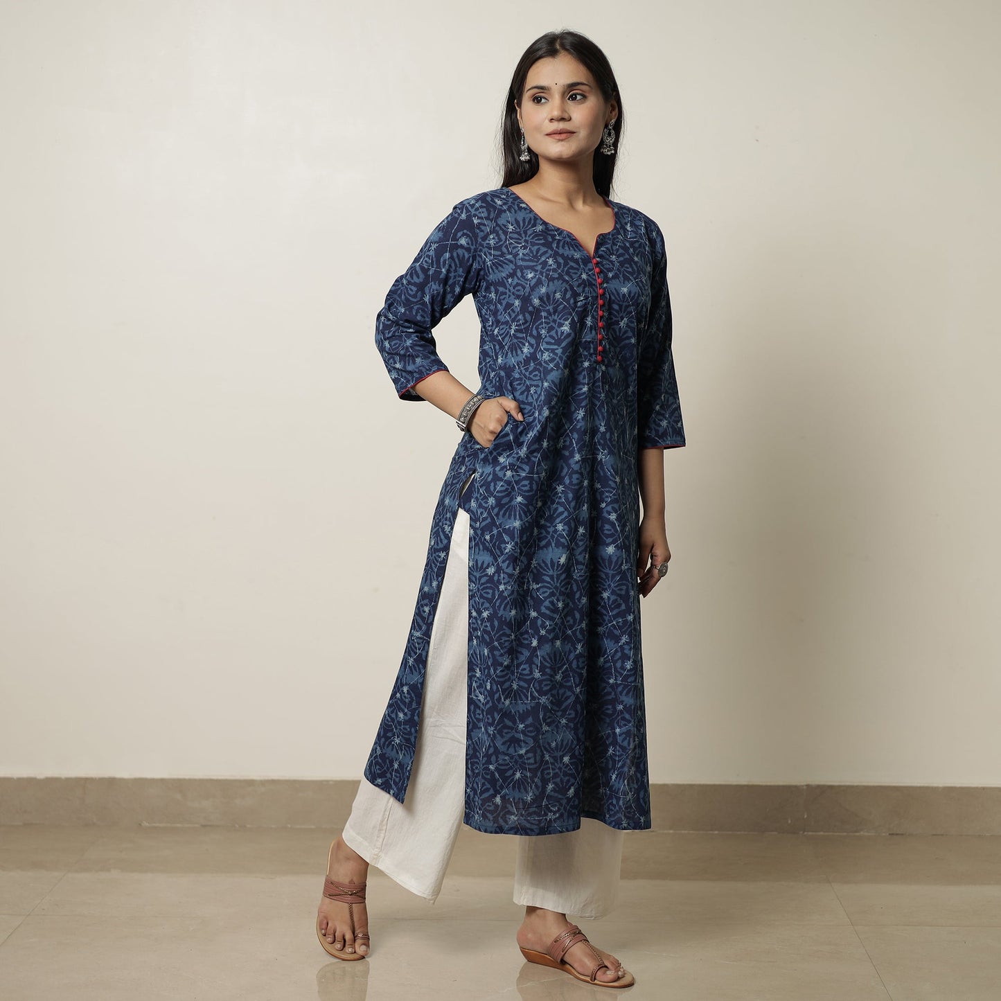 Buy Akola Hand Block Printed Cotton Straight Kurta 32 Online at iTokri.com