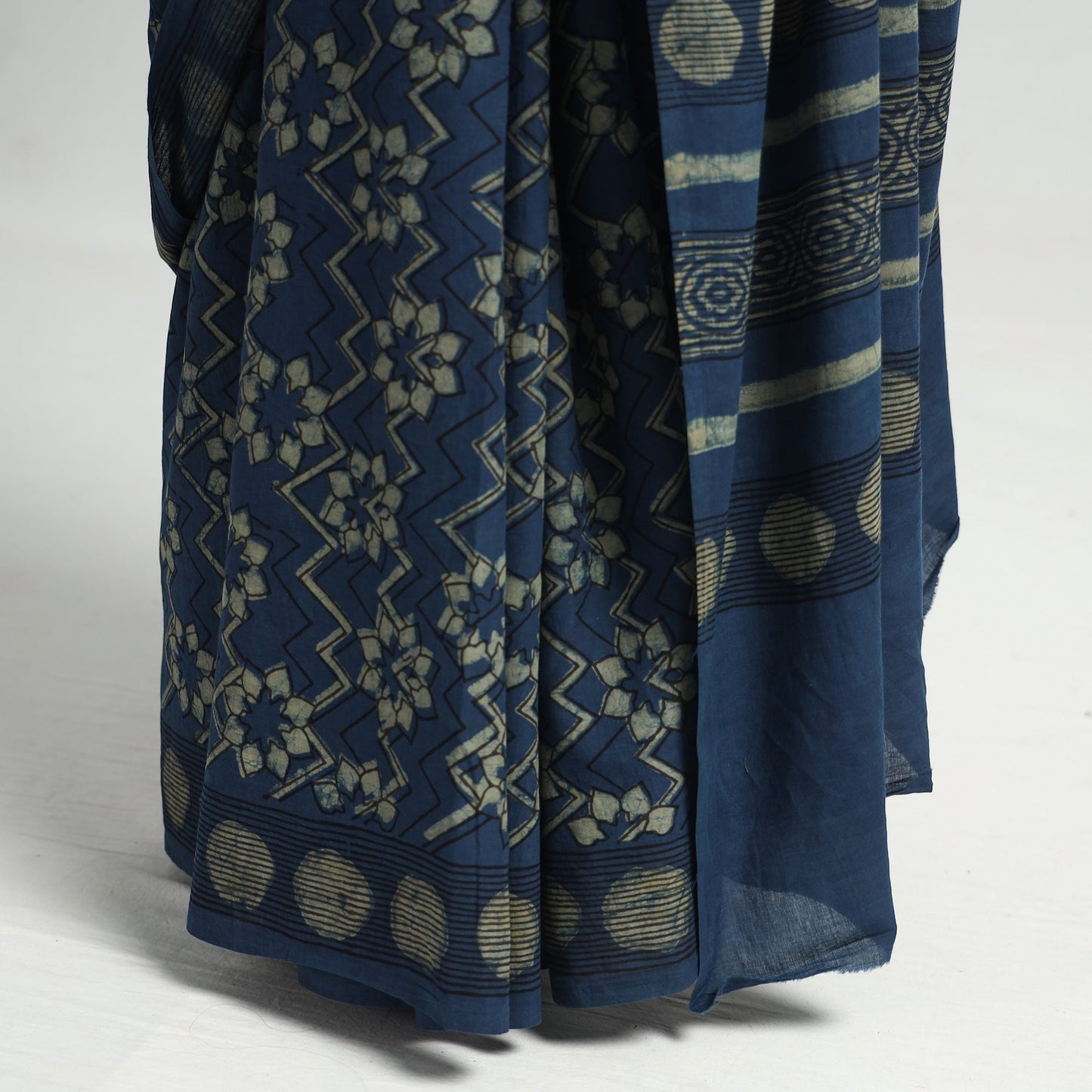 Akola Hand Block Printed Cotton Saree