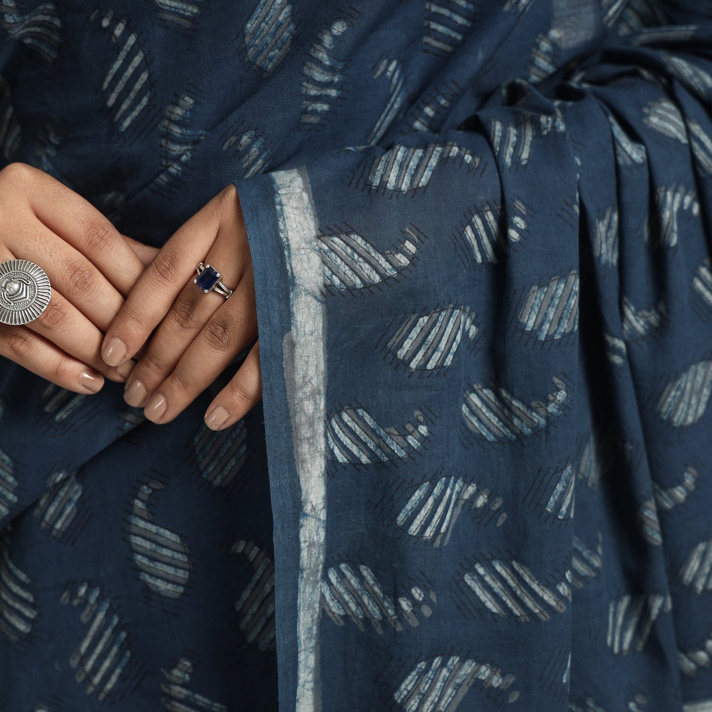 Akola Hand Block Printed Cotton Saree