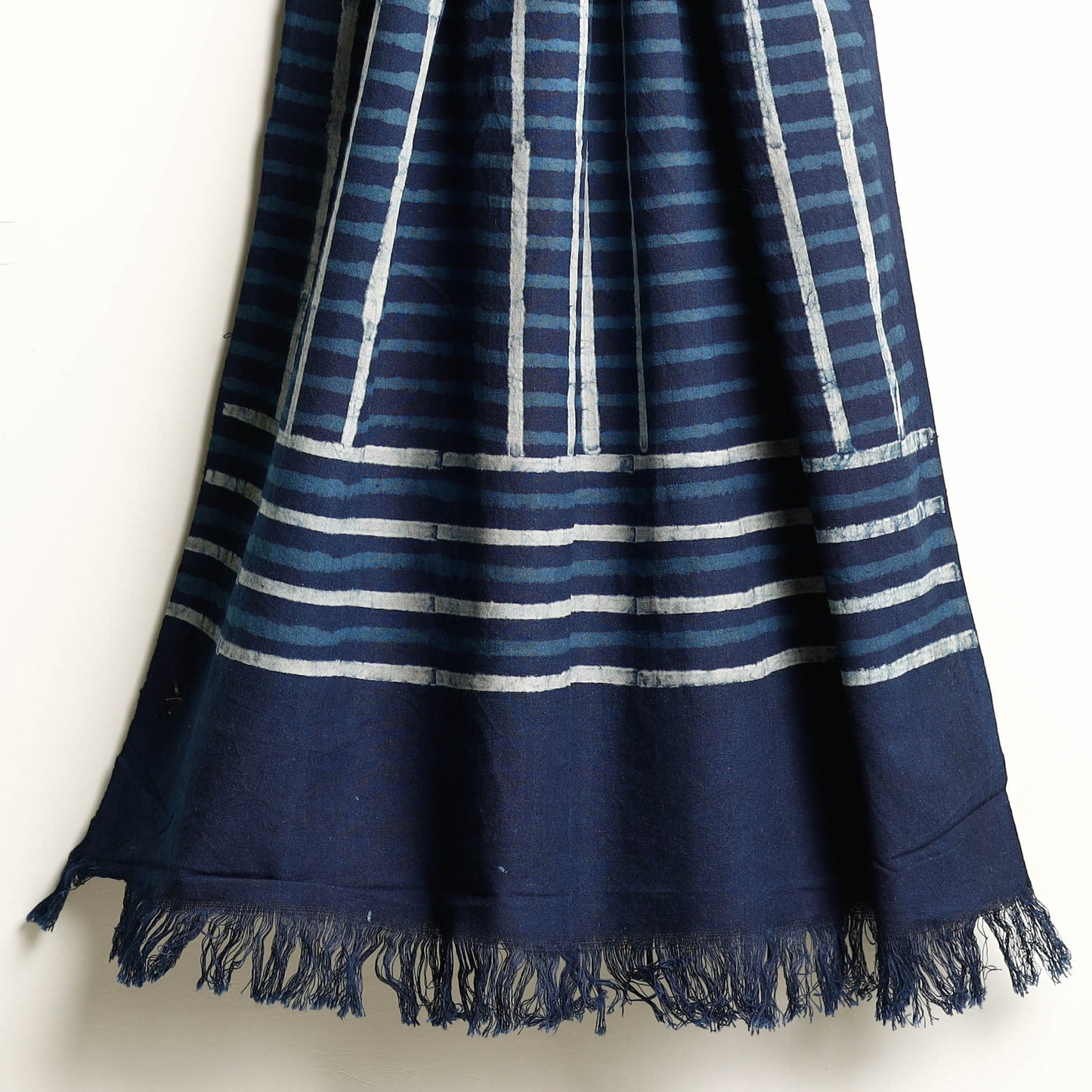 Blue Akola Block Printed Pure Handloom Cotton Towel