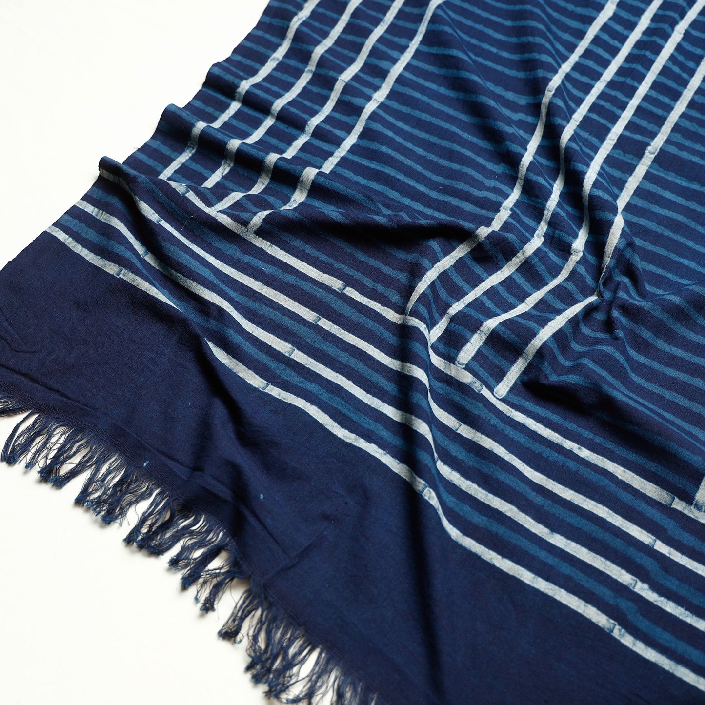Blue Akola Block Printed Pure Handloom Cotton Towel