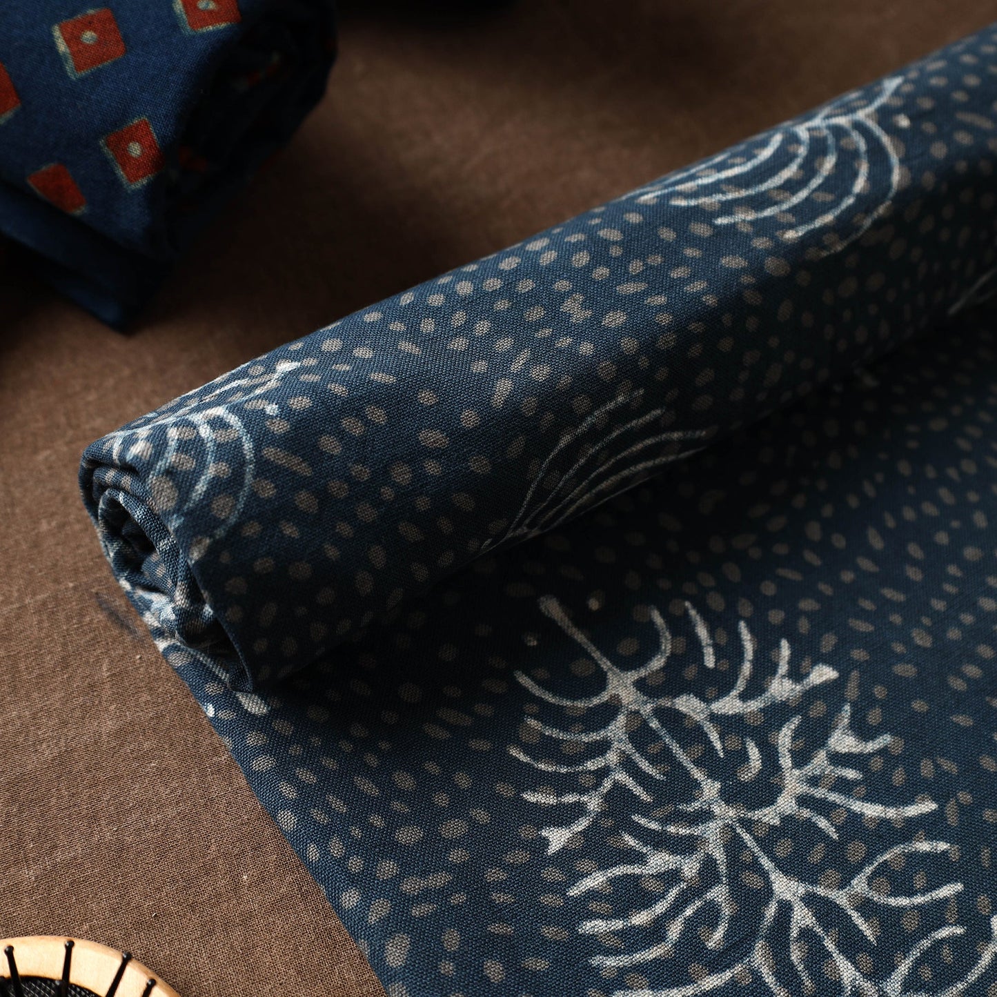 Blue Akola Block Printed Pure Handloom Cotton Towel