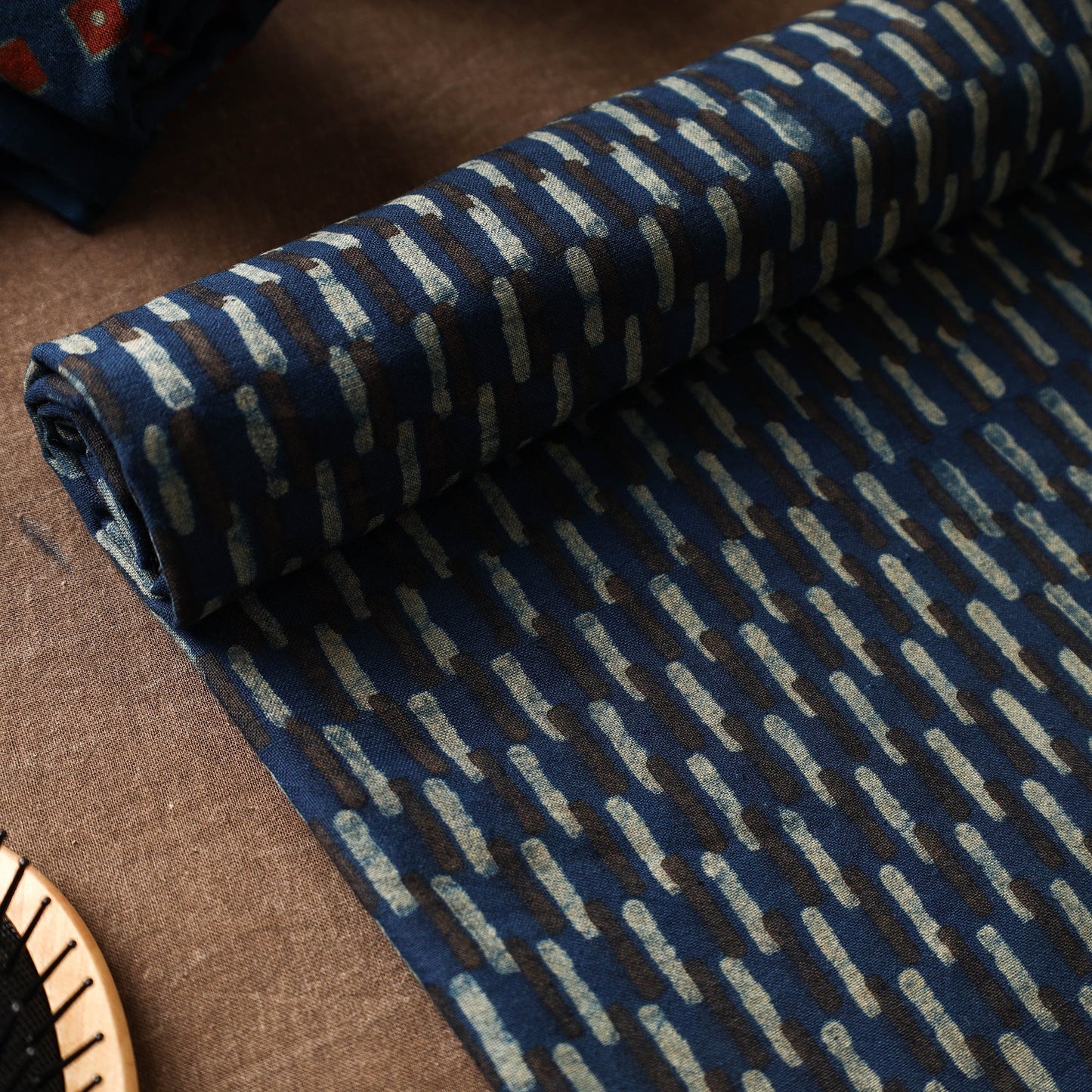 Blue Akola Block Printed Pure Handloom Cotton Towel