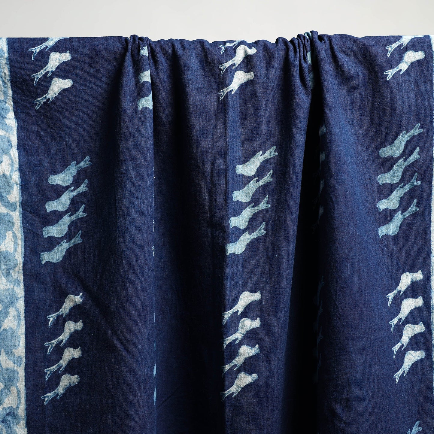 Blue Akola Block Print Pure Handloom Cotton Towel
