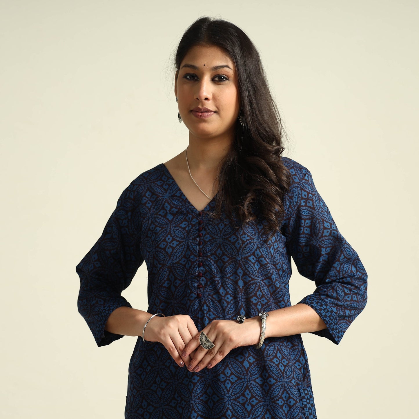 Buy Bagh Block Printing Cotton Kurta with Palazzo & Dupatta Set Online at iTokri.com