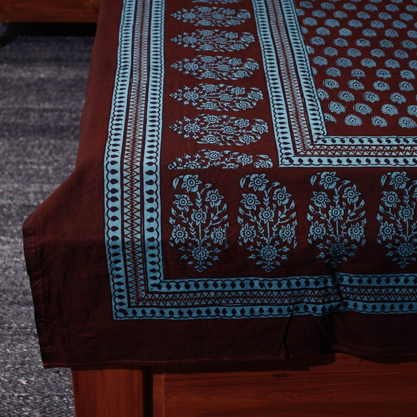 Bagh Block Printed Cotton Single Bed Cover with Pillow Covers
