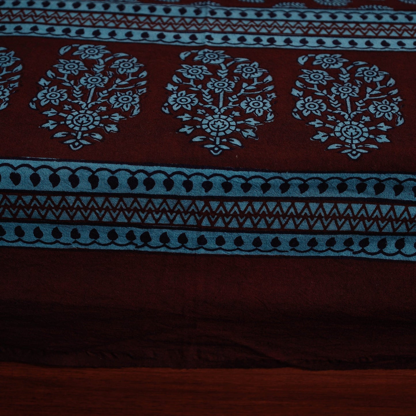 Bagh Block Printed Cotton Single Bed Cover with Pillow Covers