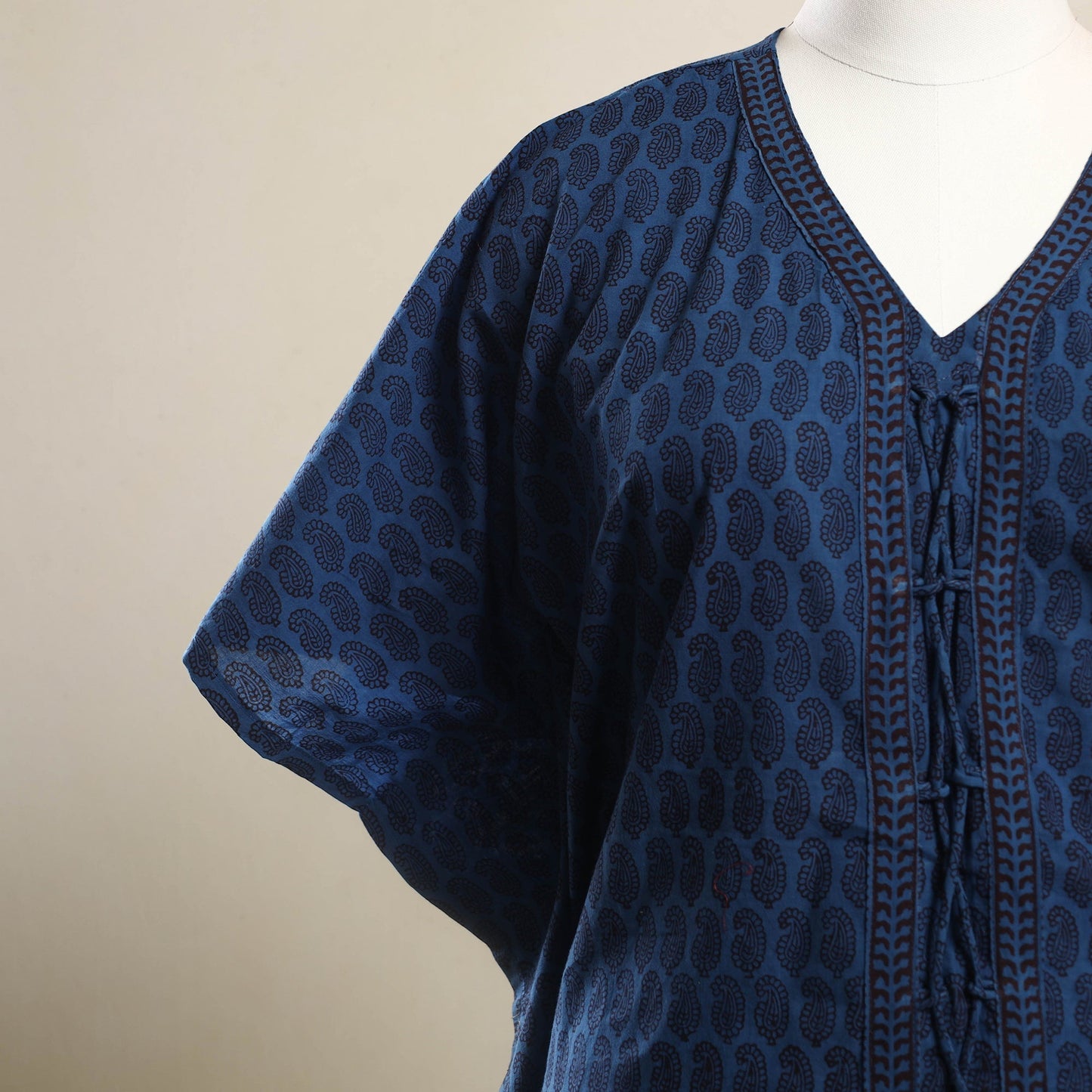 Buy Blue Bagh Block Print Cotton Kaftan