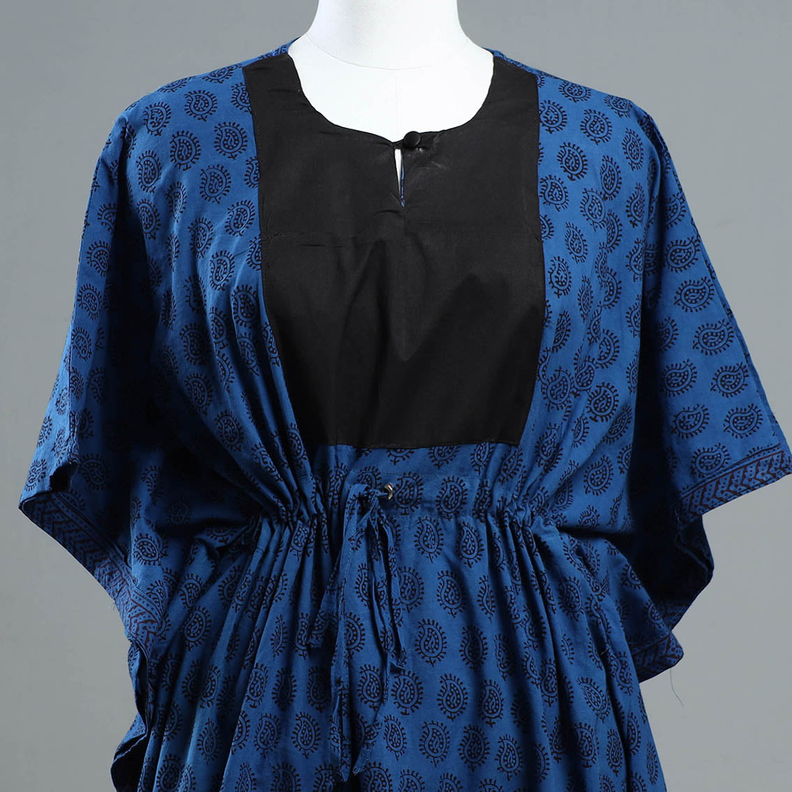 Bagh Block Printed Cotton Kaftan with Tie-Up Waist